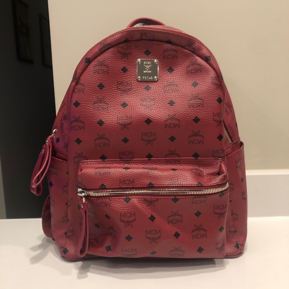 Beautiful MCM burgundy leather backpack